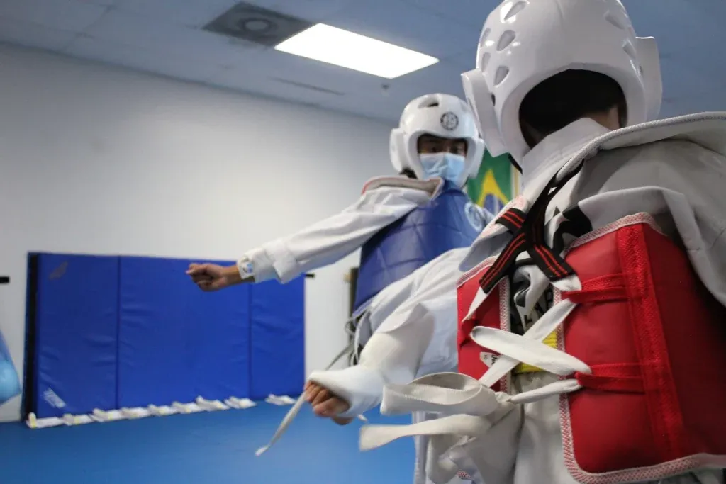 taekwondo students